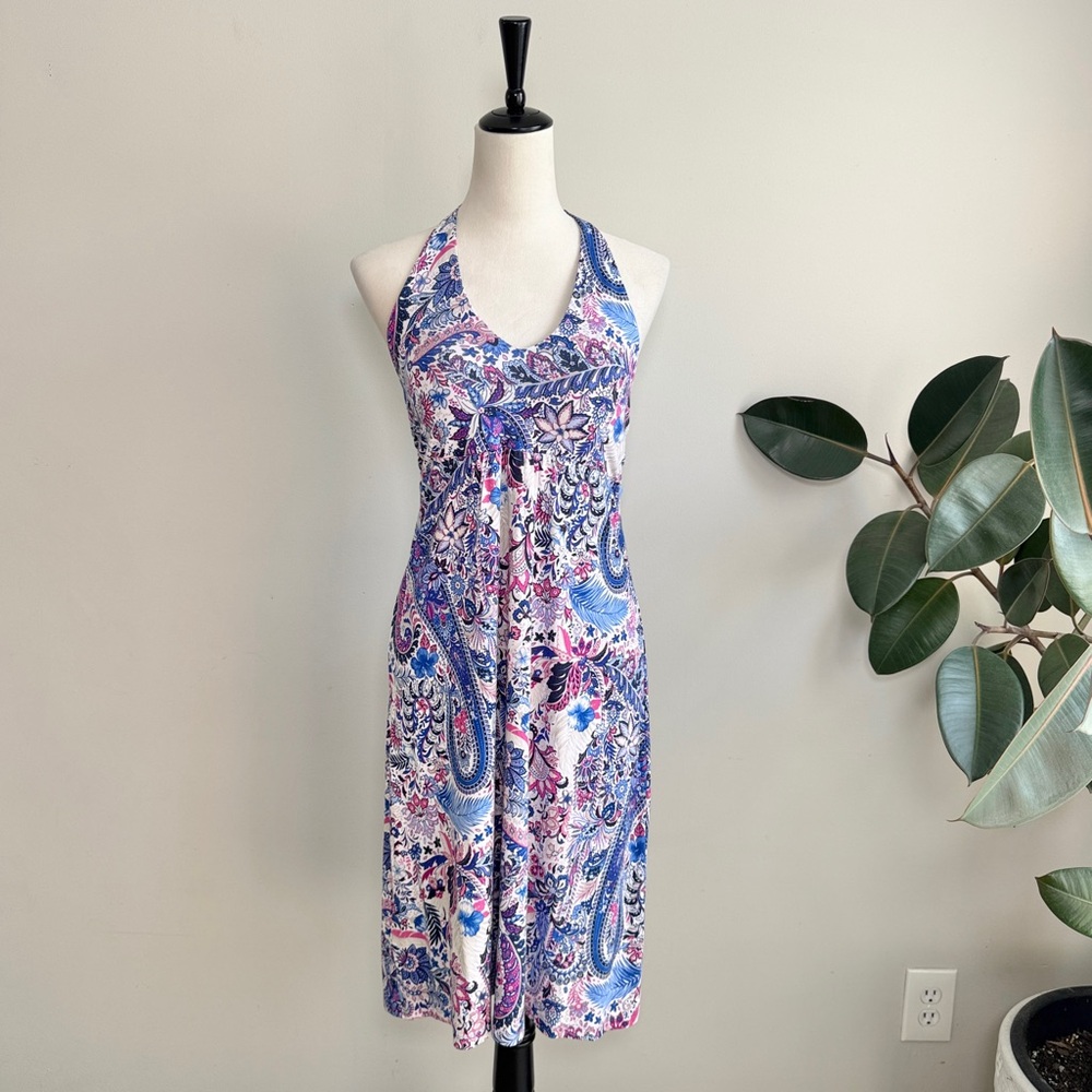 Tommy Bahama Palais Paisley Halter Dress M - Picture 3 of 7
